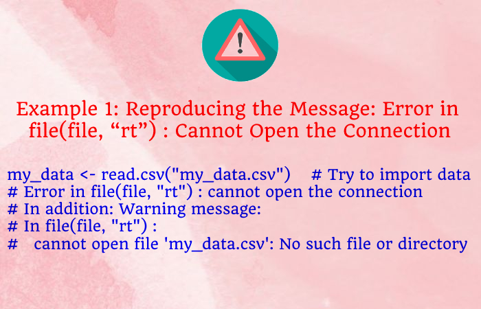 error in file file rt cannot open the connection