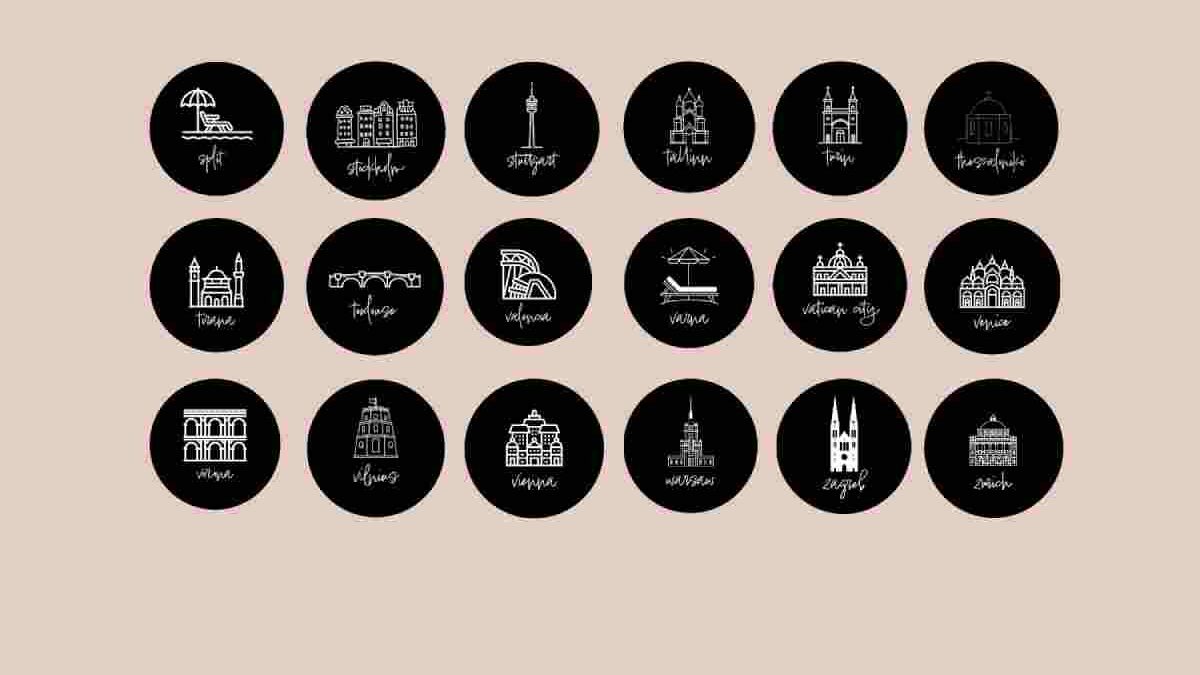 Travel Instagram Highlight Cover Black